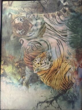 Tiger Family Wall Art Print - Orange & White Tiger Illustration